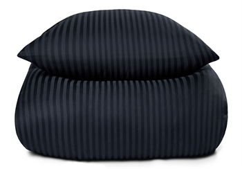 Billede af Sengetøj dobbeltdyne 200x200 cm - Mørkeblåt sengetøj i 100% Bomuldssatin - Borg Living sengelinned
